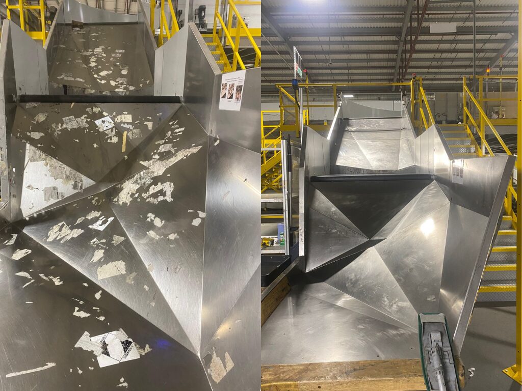 Specialist Internal Label Removal for Automated Warehouse Sorter Chutes